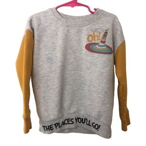 3/$15 Dr Seuss kids gray yellow the places you’ll go sweater size 5T
